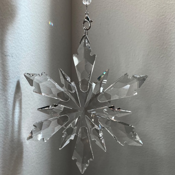 Crystal Snowflake Sun Catcher Christmas Tree Decor Czech Bohemia Crystal Gift - Picture 3 of 7